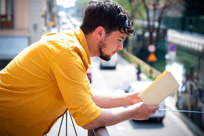 Reading a book