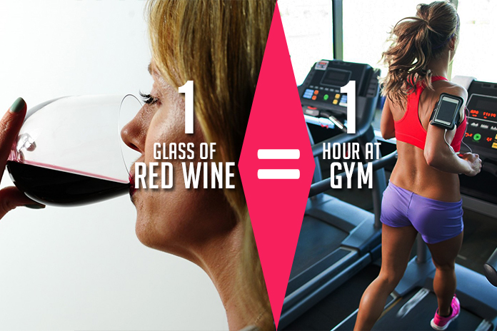 red wine have a relation with gym