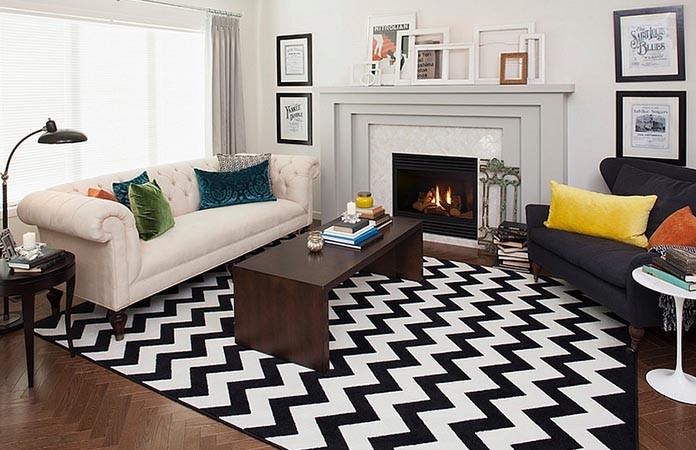 Black & White Striped Area Rugs