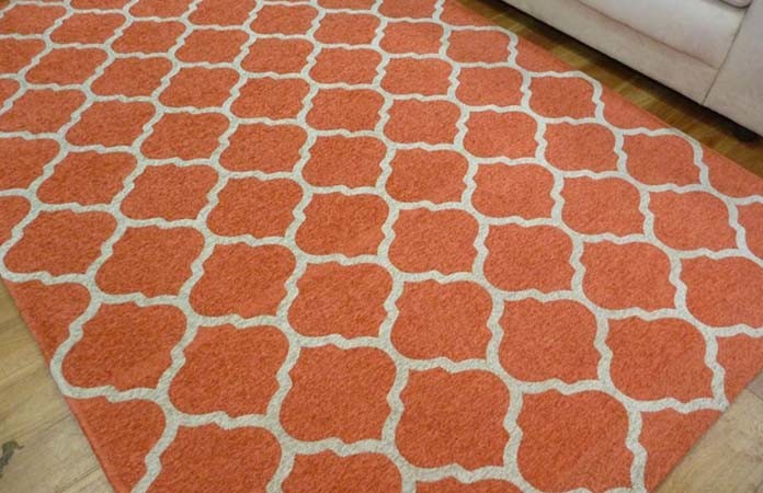 Flat Weave Orange Area Rug