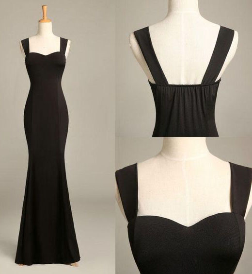 Minimalistic Long Black Prom Dress