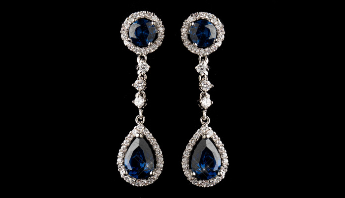 Engrossing Blue Sapphire Dangle Earrings
