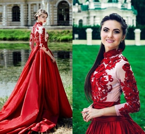 Red Satin Wedding Dress