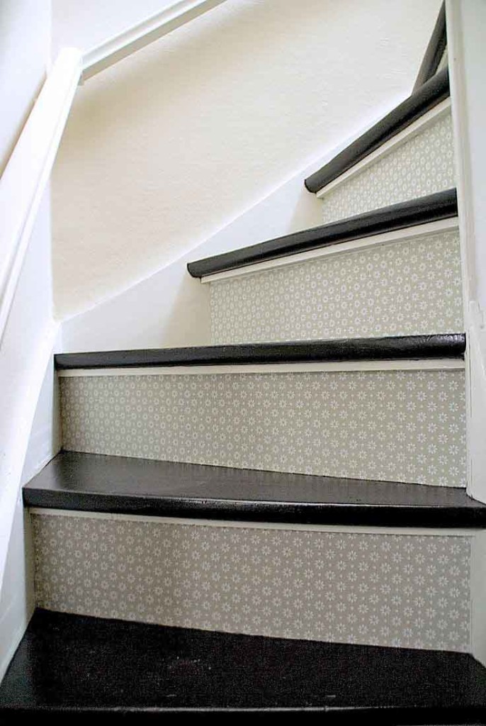 Textured Wallpaper on Stairway Panel