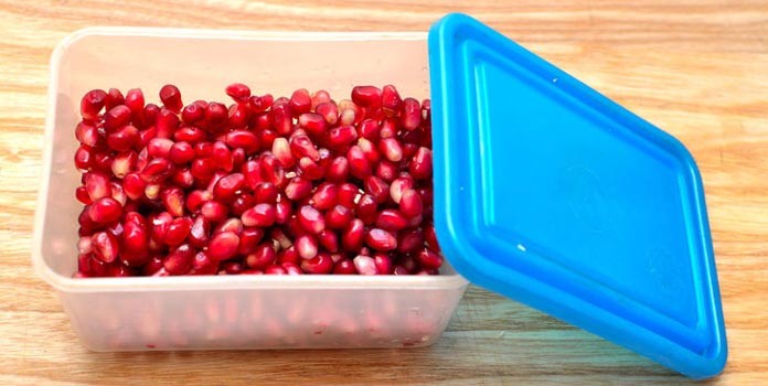 De-Seed Pomegranates & Refrigerate the Seeds