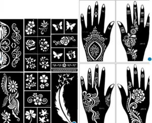 Get Instant Mehndi design For Fingers with Stencils for Henna Tattoos
