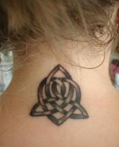 Celtic neck tattoo