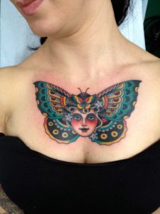 Colorful Butterfly with a Woman Face