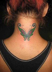 Neck Butterfly Tattoo