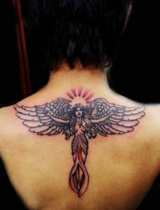 Simple Angel Tattoo with Open Arms