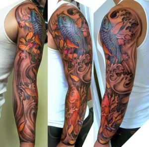 RED BLUE FISH TATOO