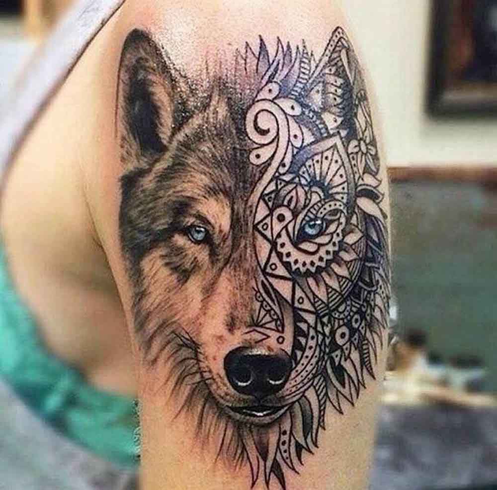 Learn 94+ about wolf face tattoo best .vn
