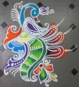 Attractive Rangoli for Janmashtami