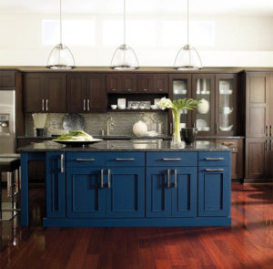 Brown Blue Kitchen units