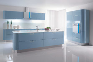 Laminated Pale Blue Kitchen