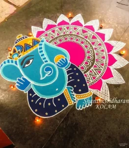 Simple Ganesh Rangoli