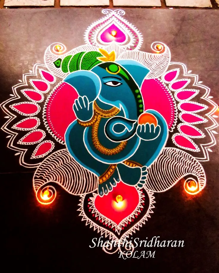 Ganesh rangoli designs
