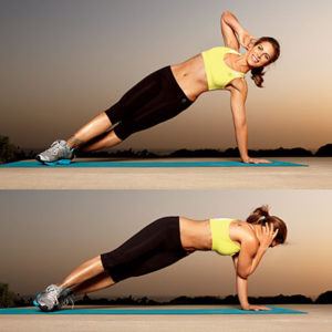 Side plank crunch