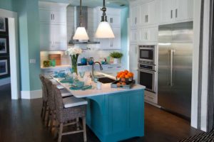 Turquoise blue kitchen