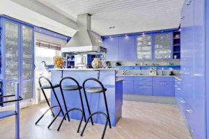 Urban cool blue kitchen decor