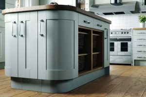 Wooden light blue kitchen