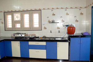 blue modular kitchen cabinets