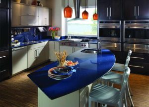 bright blue kitchen