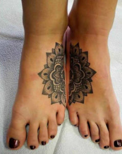 designer feet tattoo