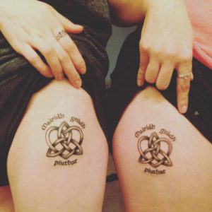 diamond heart sister tattoos