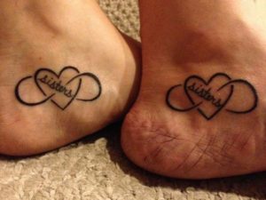 heart infinity feet tattoos