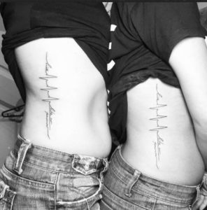 heartbeat sister waist tattoo