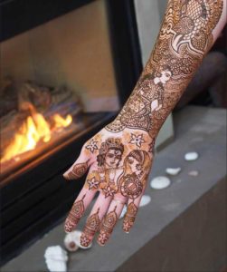 Royal Radha Krishna Mehndi Design