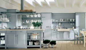 simply elegant light blue kitchen