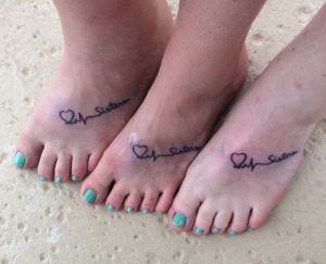 three sister feet tattoos