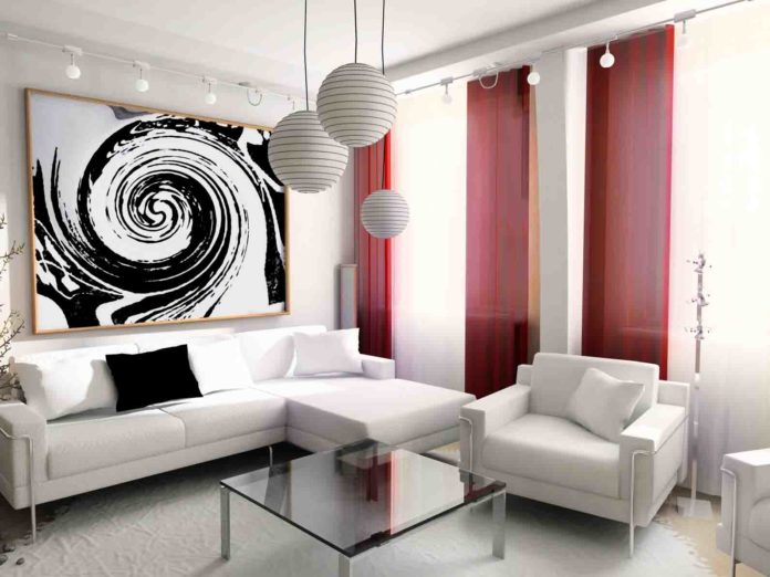 Artistic White Living Room Design