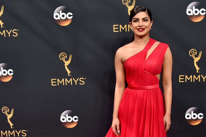 Priyanka Chopra In Red Dress at 68th Emmy Awards 2016