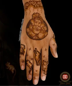 Ganesh Mehndi Design Simple Full Hand
