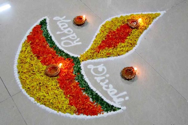 Flower Rangoli Designs for Diwali 4