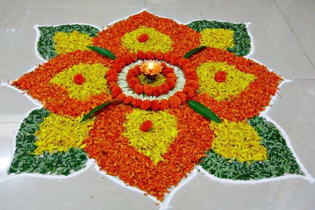 Flower Rangoli Designs for Diwali 5