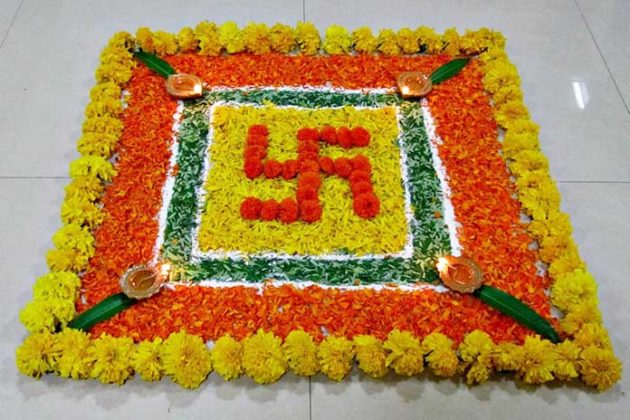 Flower Rangoli Designs for Diwali 6