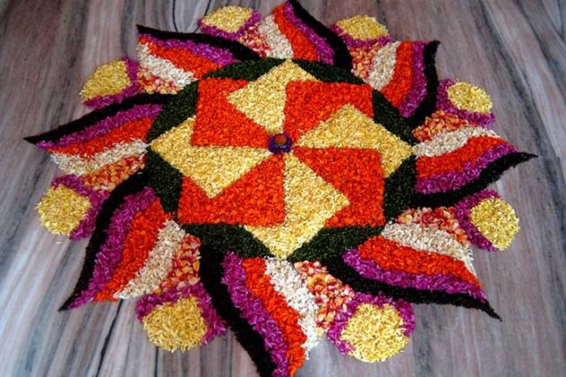 Flower Rangoli Designs for Diwali 7