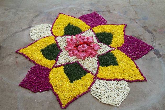 Flower Rangoli Designs for Diwali 9