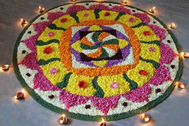 Flower Rangoli Designs for Diwali 1