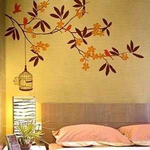 Branch Flowers and Cage bedroom Wallpaper