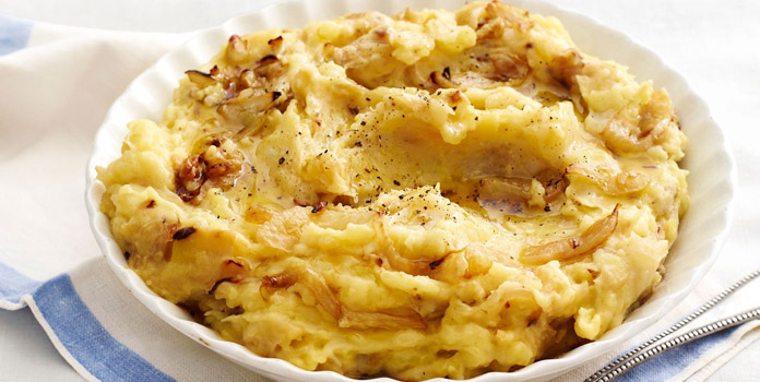 mashed-potatoes-with-caramelized-onion thanks giving food