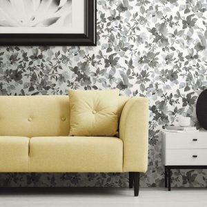 black Water Color Floral wallpaper