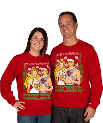 couple-ugly-christmas-sweater-pure-red