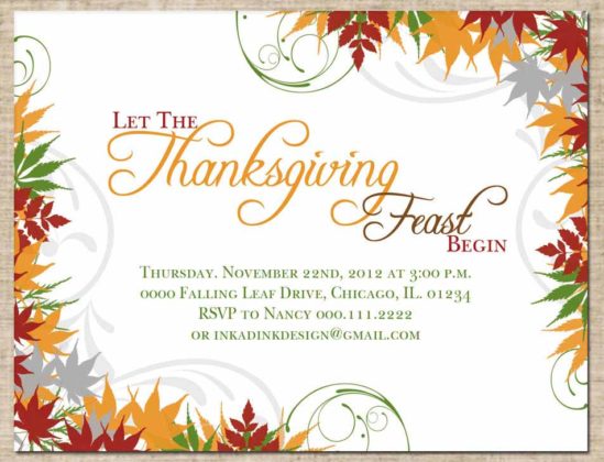 Thanksgiving Invitation Cards 1