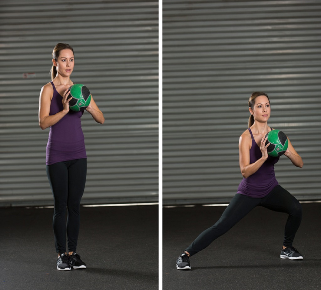 Medicine ball Side Lunge exercise