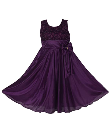 Purple Organza Party Dress for Teen Girls